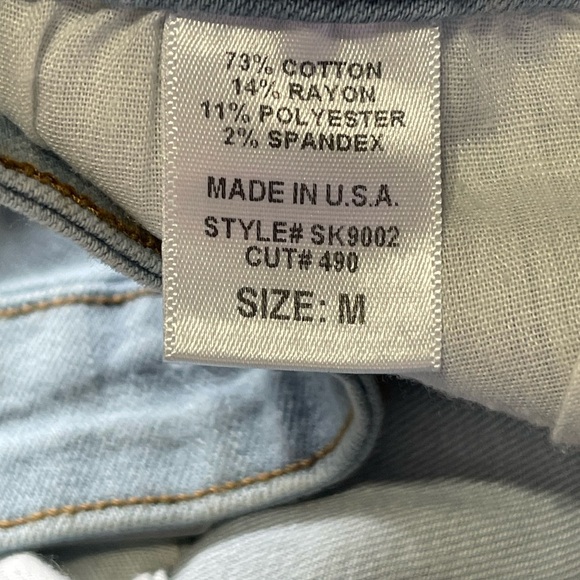 O2 Denim Light Wash Mini Skirt Size M - Picture 10 of 11